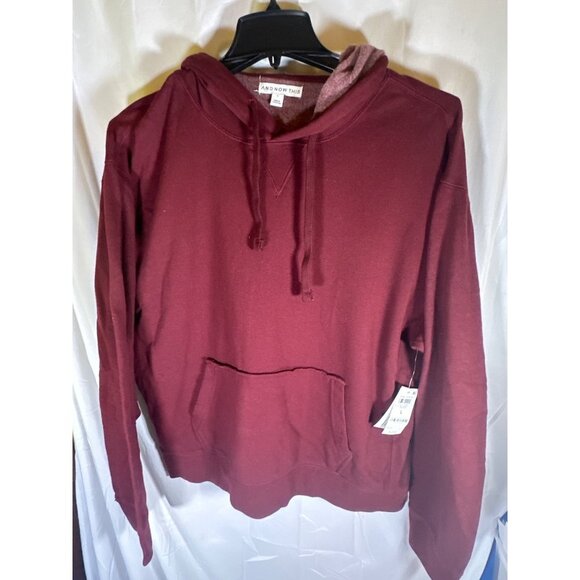 And Now This Mens Fleece Pullover Hoodie, Maroon, Size L, NWT - Picture 2 of 5